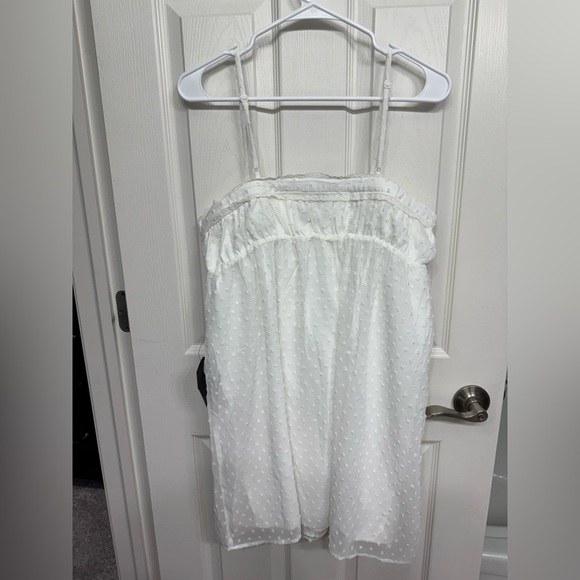 Lulu's Swiss Dot Babydoll Dress in White L - Picture 8 of 10